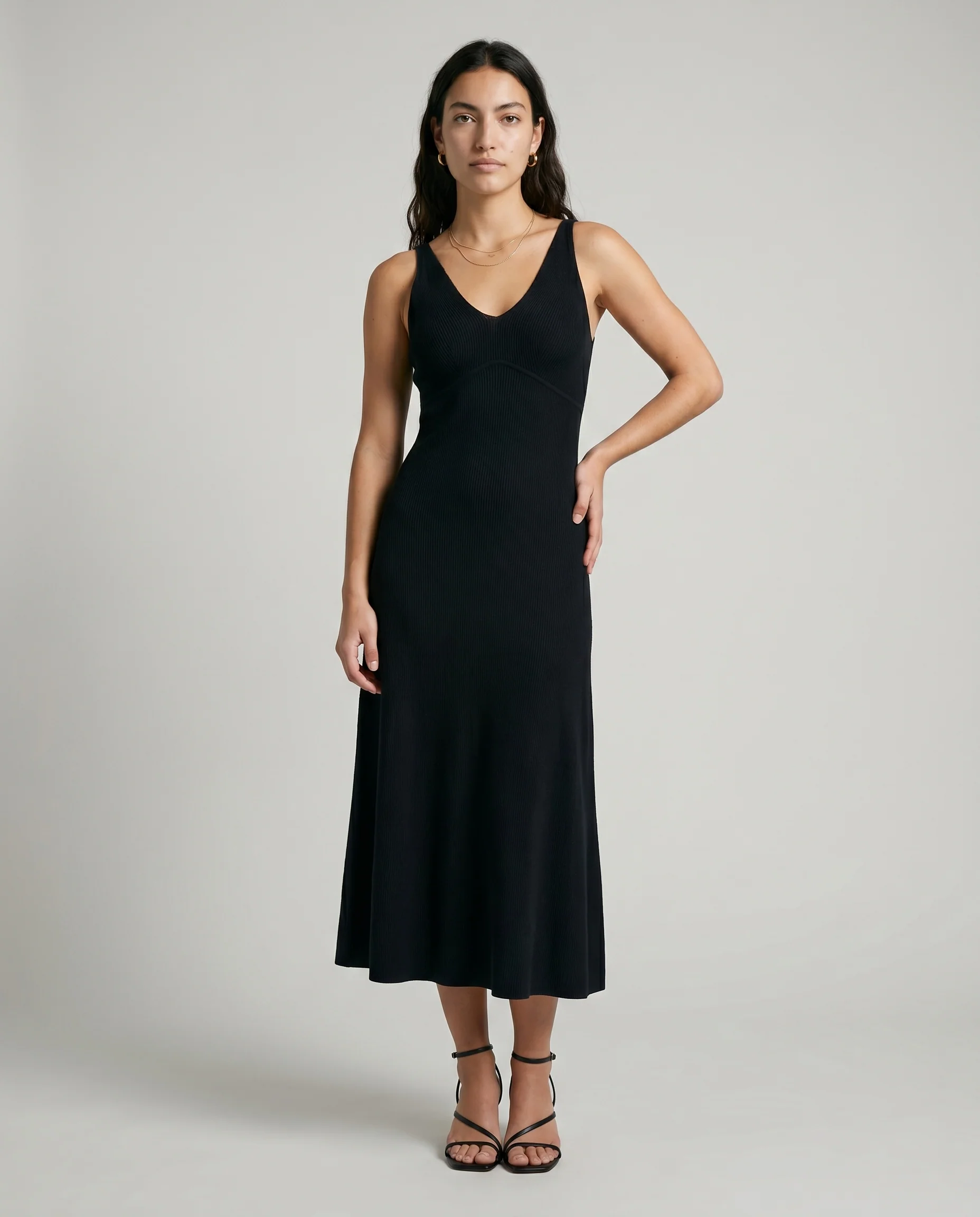 V-Neck Midi Slip Dress - Image 2