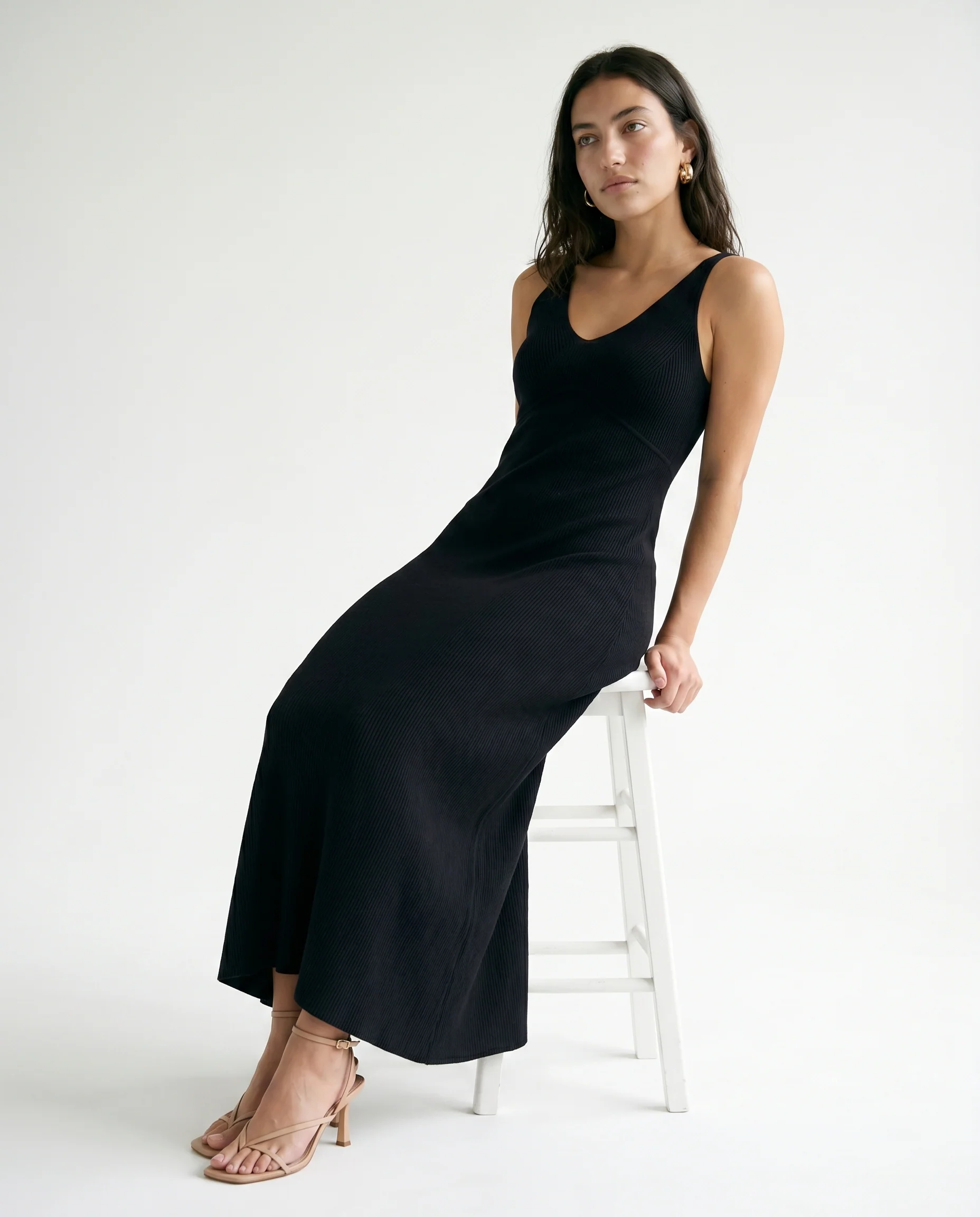 V-Neck Midi Slip Dress - Image 3