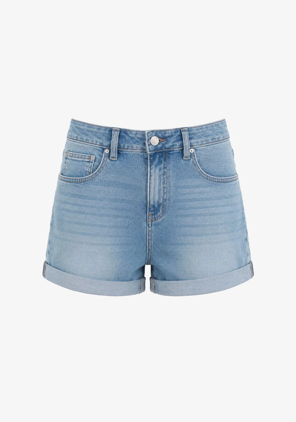 Vintage High-Rise Denim Short Denim Blue
