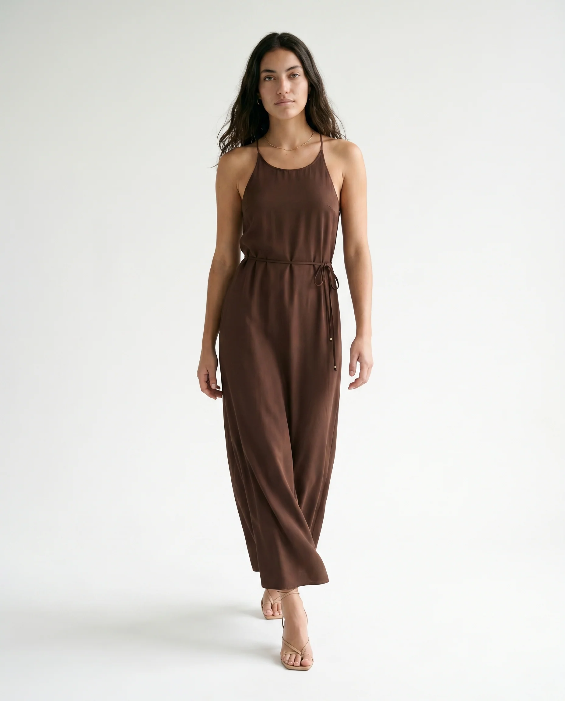 Viscose Maxi Cami Wrap Dress Hot Fudge