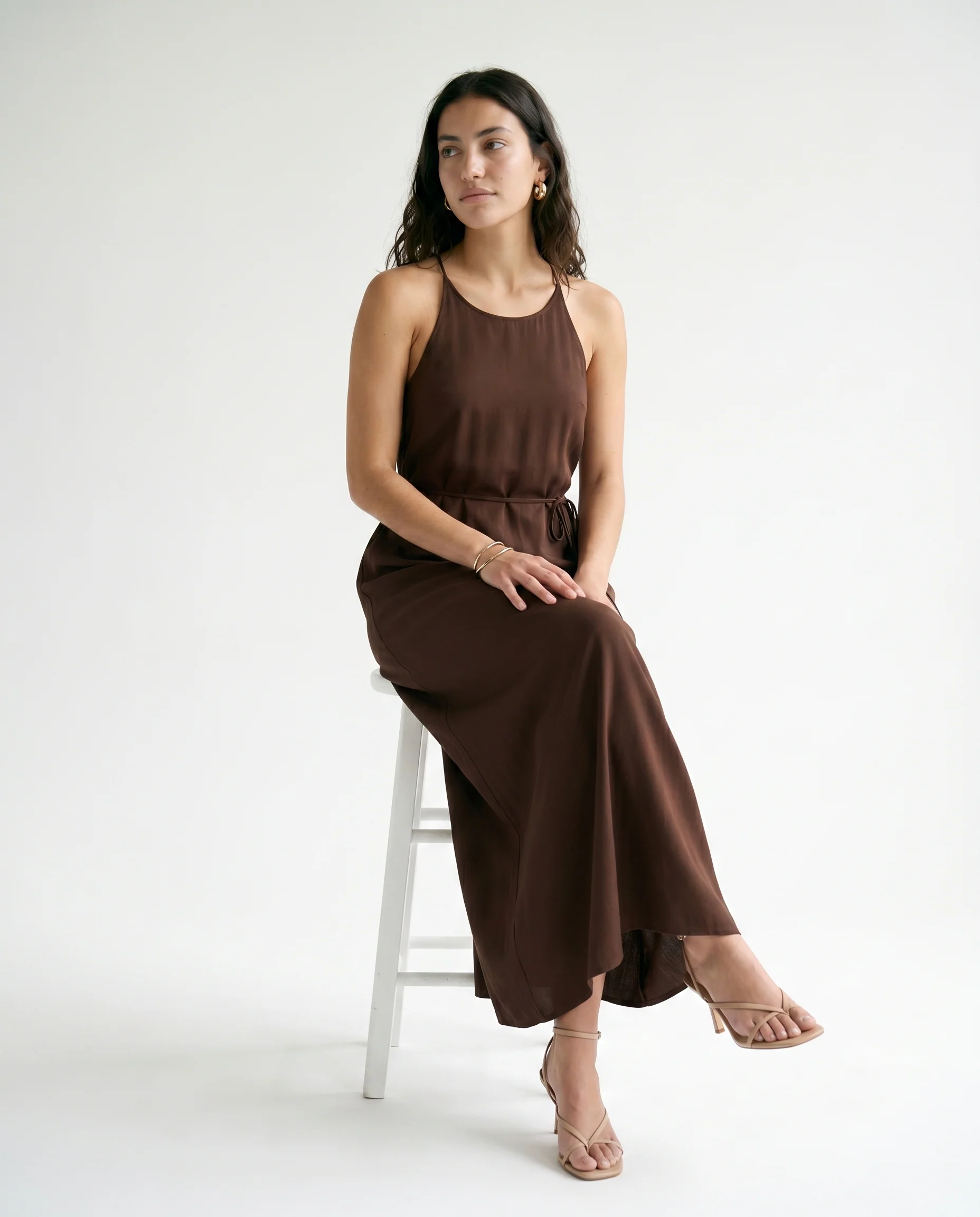 Viscose Maxi Cami Wrap Dress Hot Fudge - Image 2