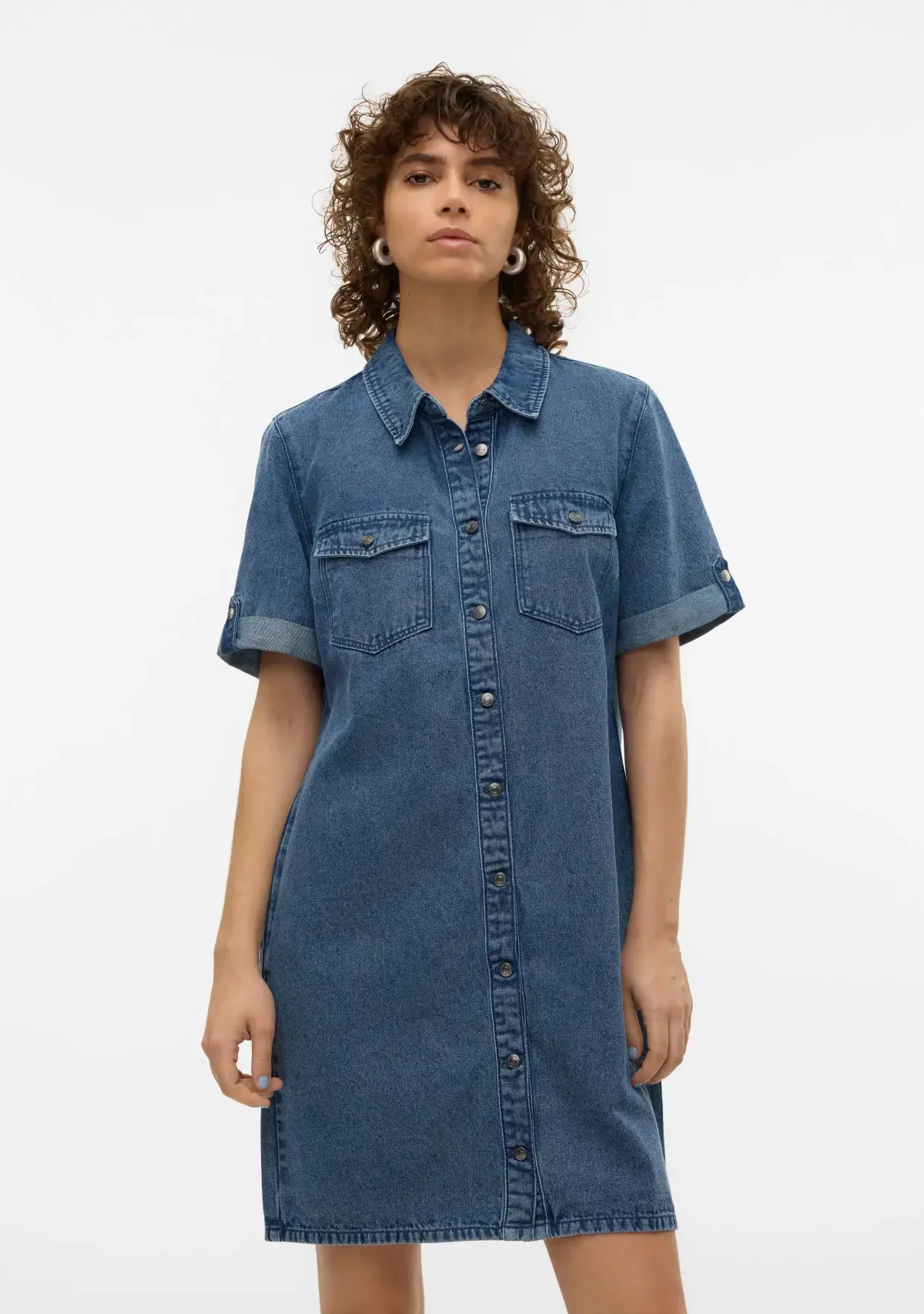VM Jennie SS Short Denim Dress - Image 2