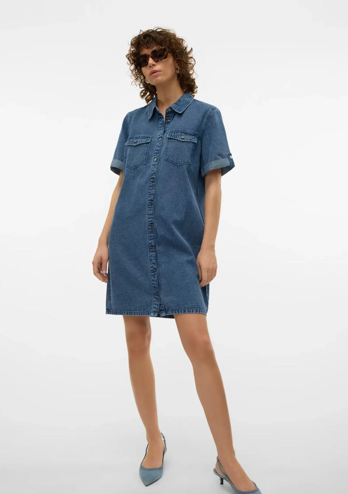 VM Jennie SS Short Denim Dress - Image 3