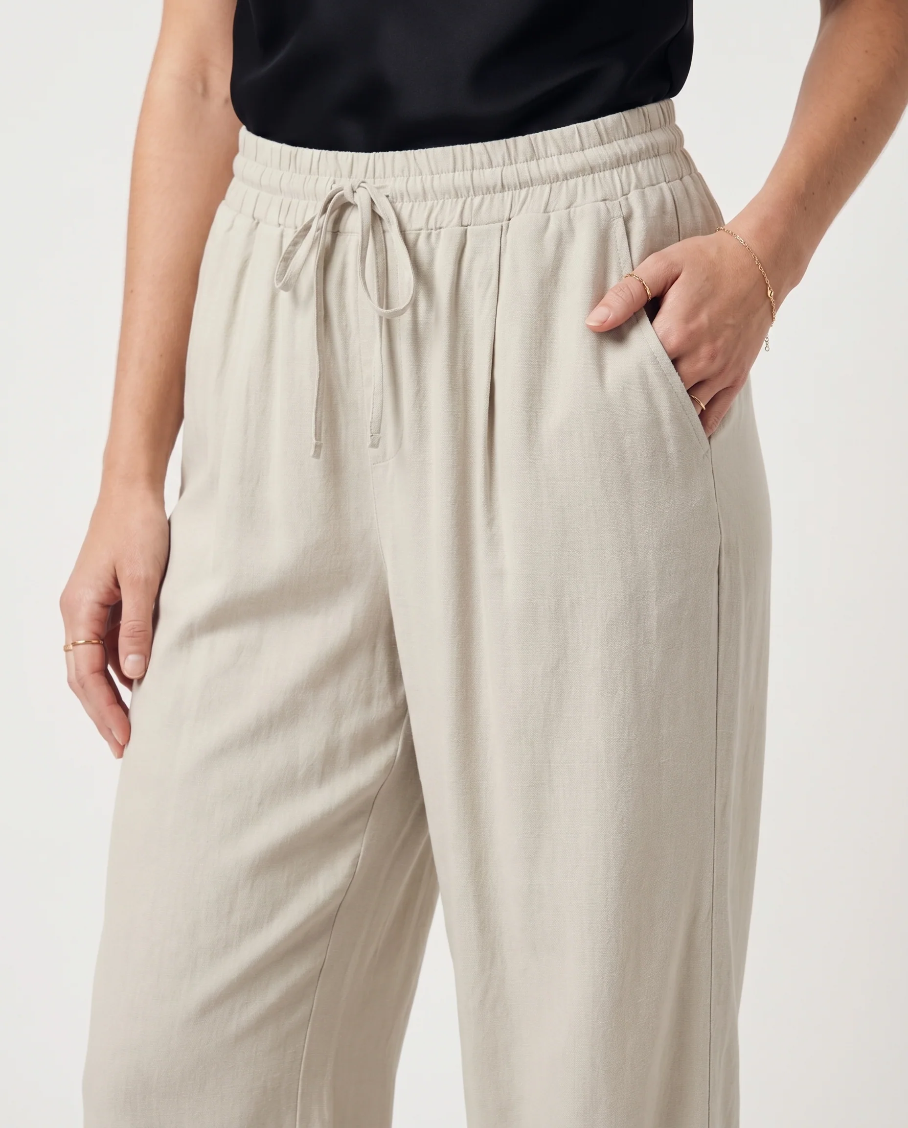 Vm Jes Milo Wide Pants Noos Silver Lining - Image 4