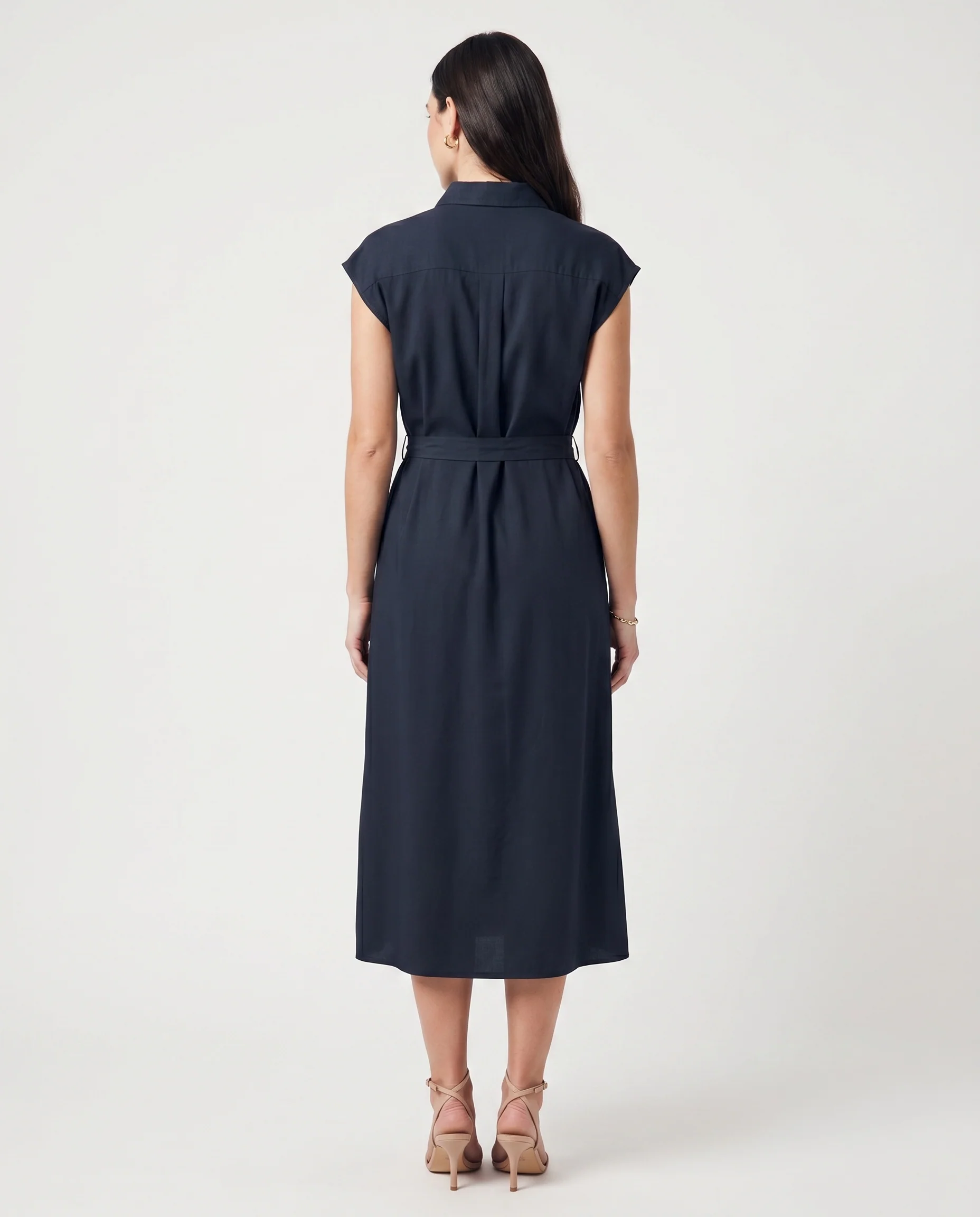 Vm Mymilo  Calf Shirt Dress Navy Blazer - Image 3