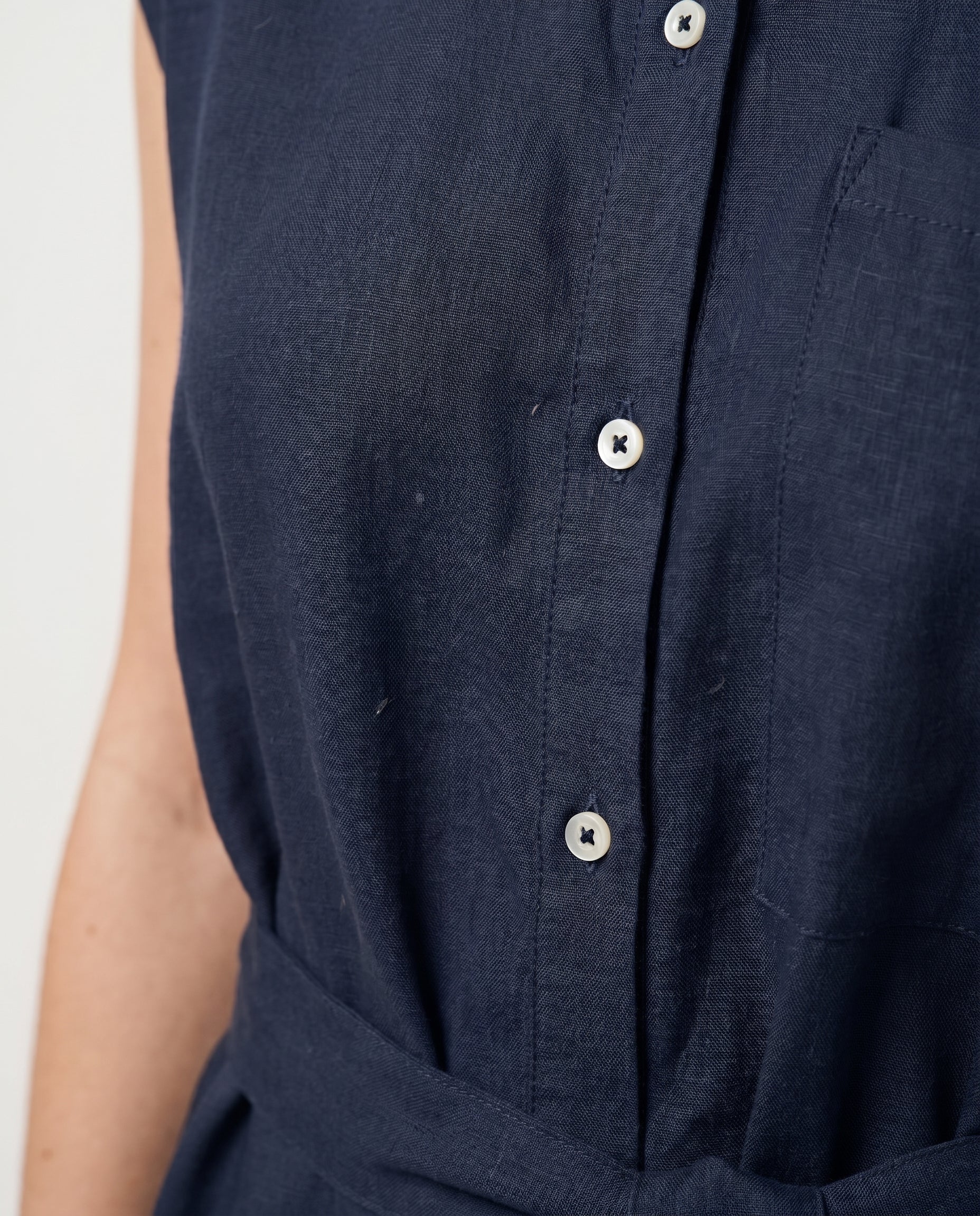 Vm Mymilo  Calf Shirt Dress Navy Blazer - Image 7