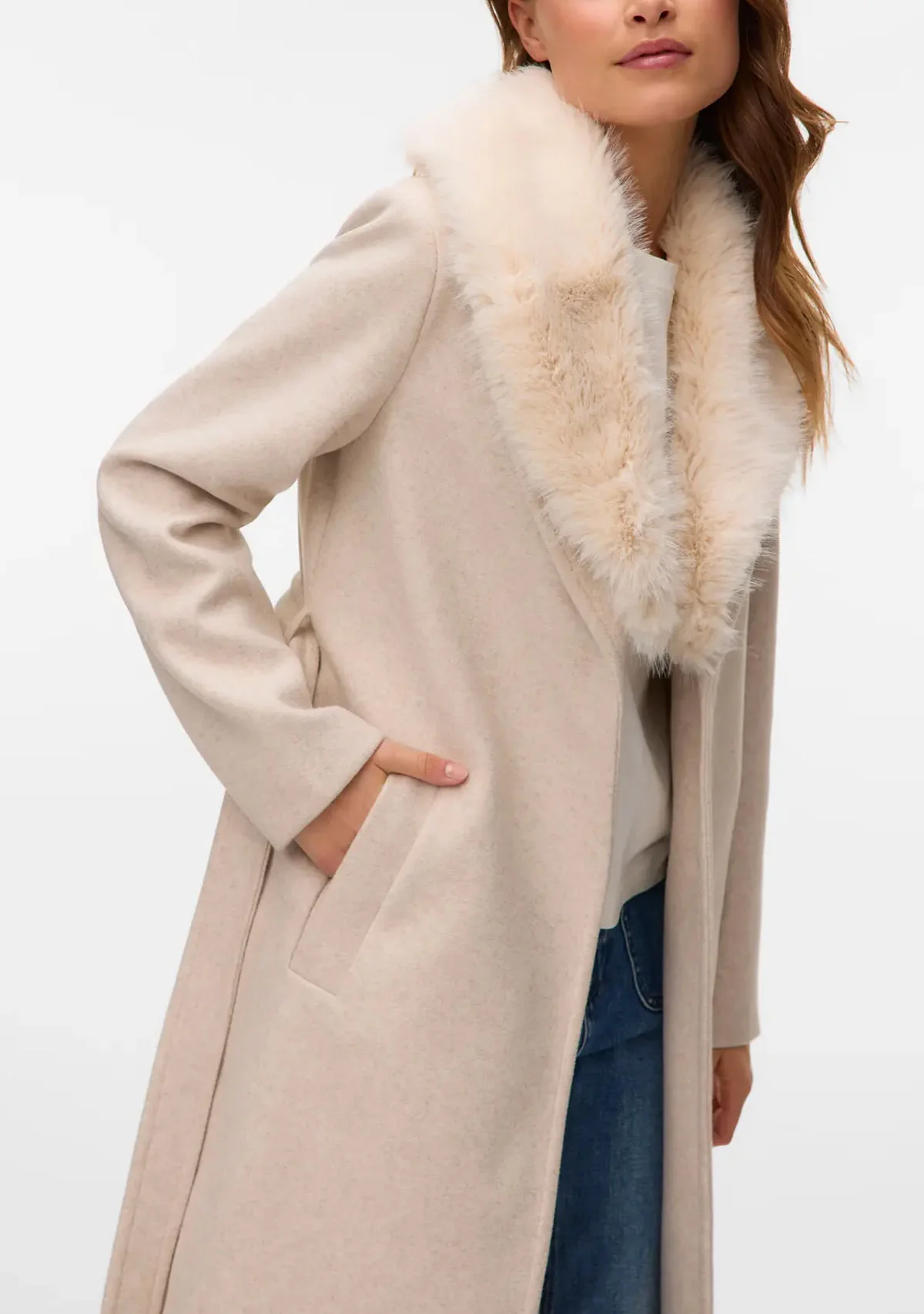 VMAutumn Diva Long Coat Ga Oatmeal - Image 2