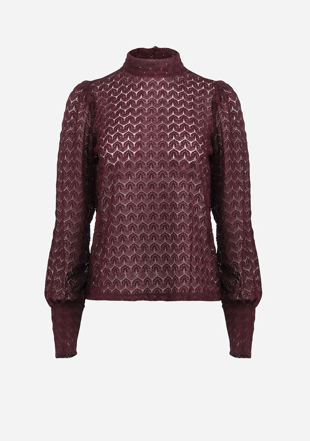 VMBecca Ls High Neck Lace Top Jrs Noos Winetasting