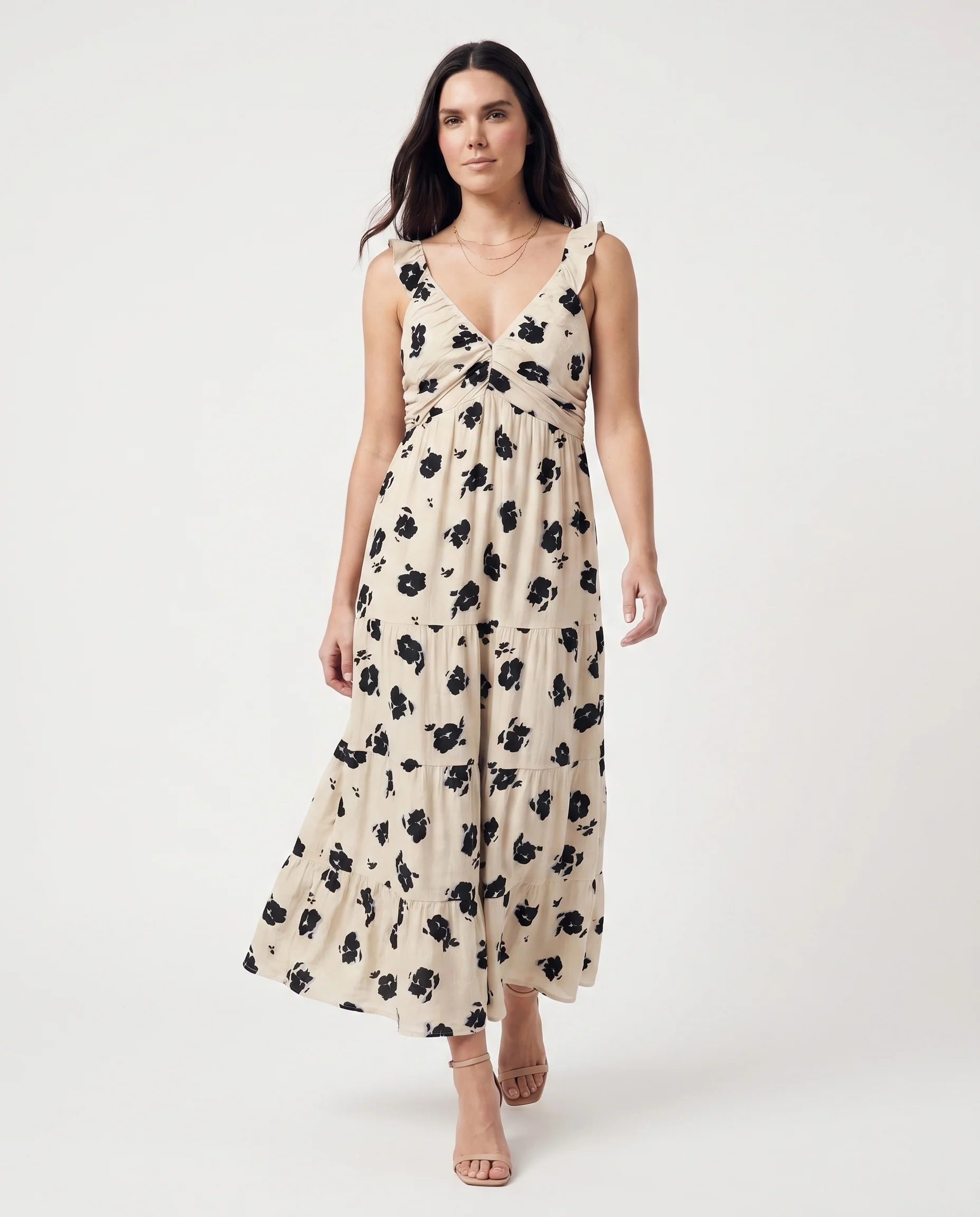 Vmdicthe Sl Frill Ankle Dress Pumice Stone Alma - Image 3