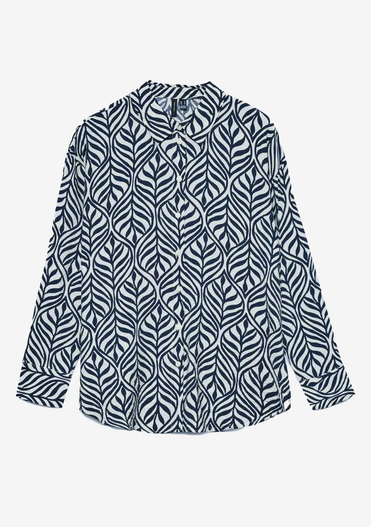 Vmjosie Ls Oversize Shirt Birch/Navy Blaze