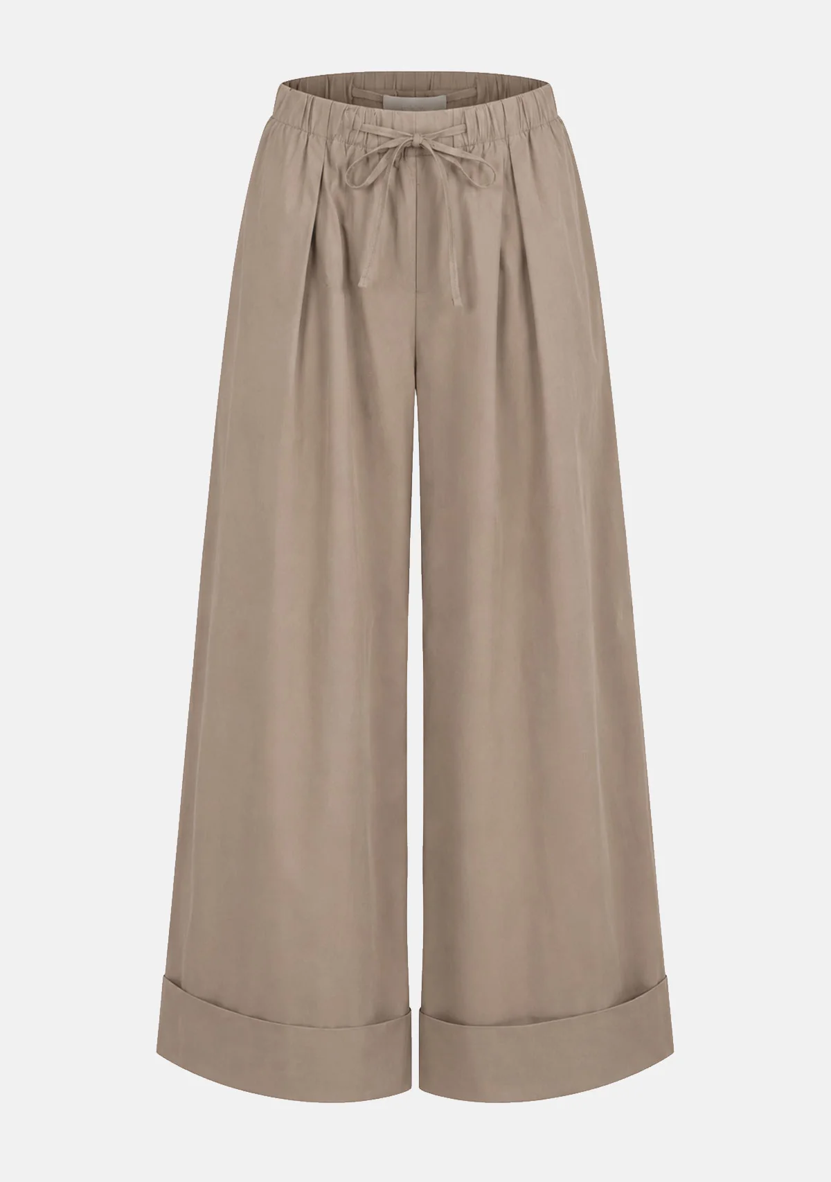 Wide-Leg Casual Pants Khaki Green