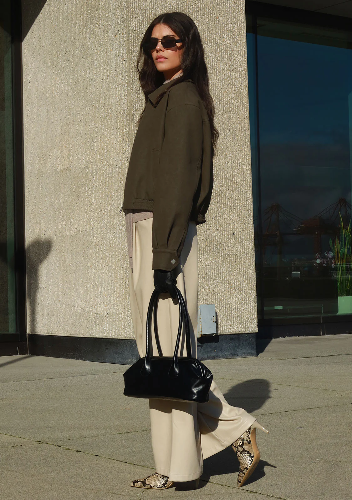 Wide Leg Tailored Pants Beige - Image 2
