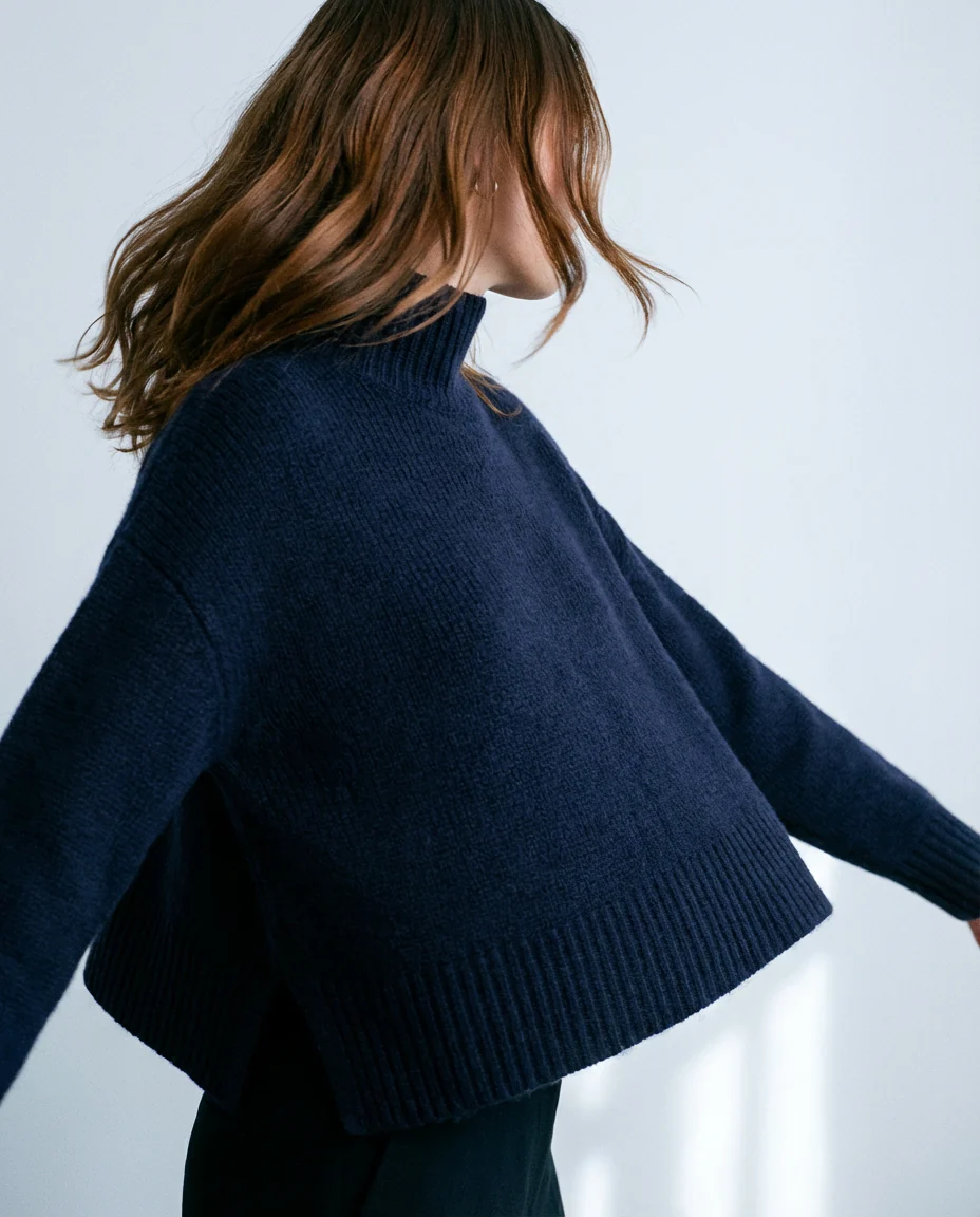 Wool Blend Mock Neck Sweater - Image 3